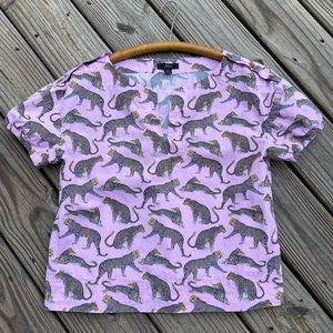 J. Crew Open V-Neck Top in Ratti Cheetah Print